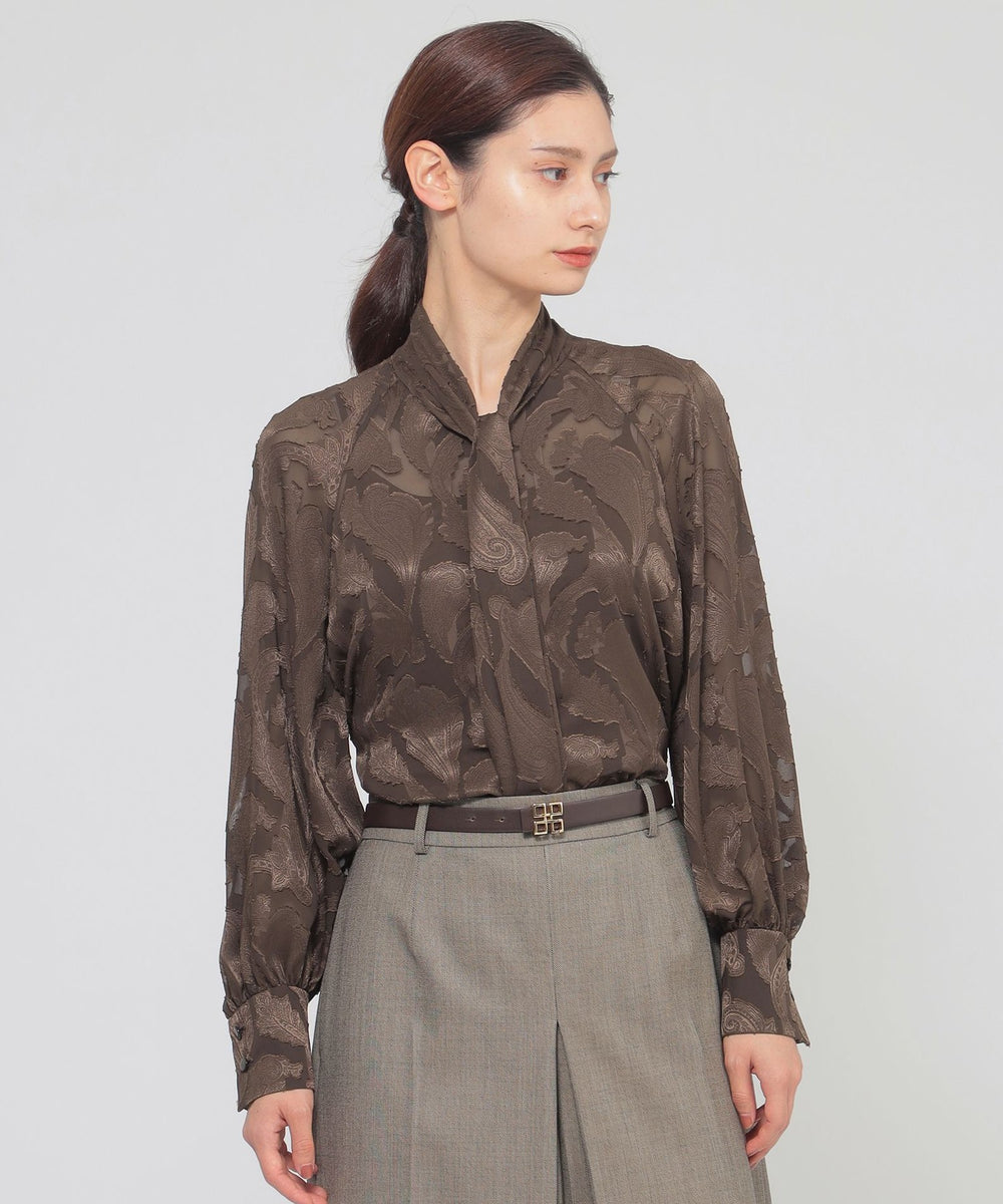 eclat掲載】【ウォッシャブル】シフォンカットジャカード