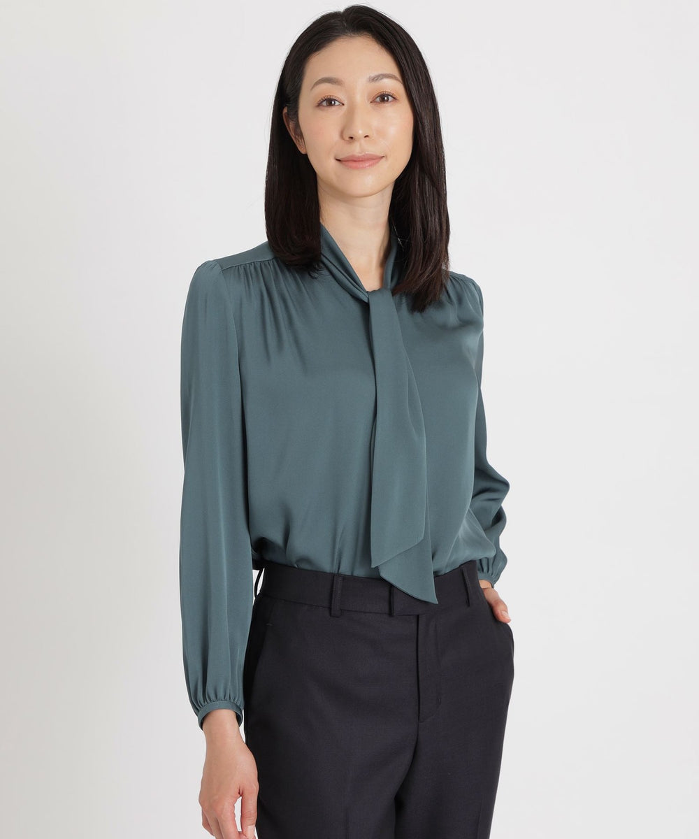 DRESS BLOUSE】ウォッシャブルシルクボウタイブラウス(トップス)｜Paul