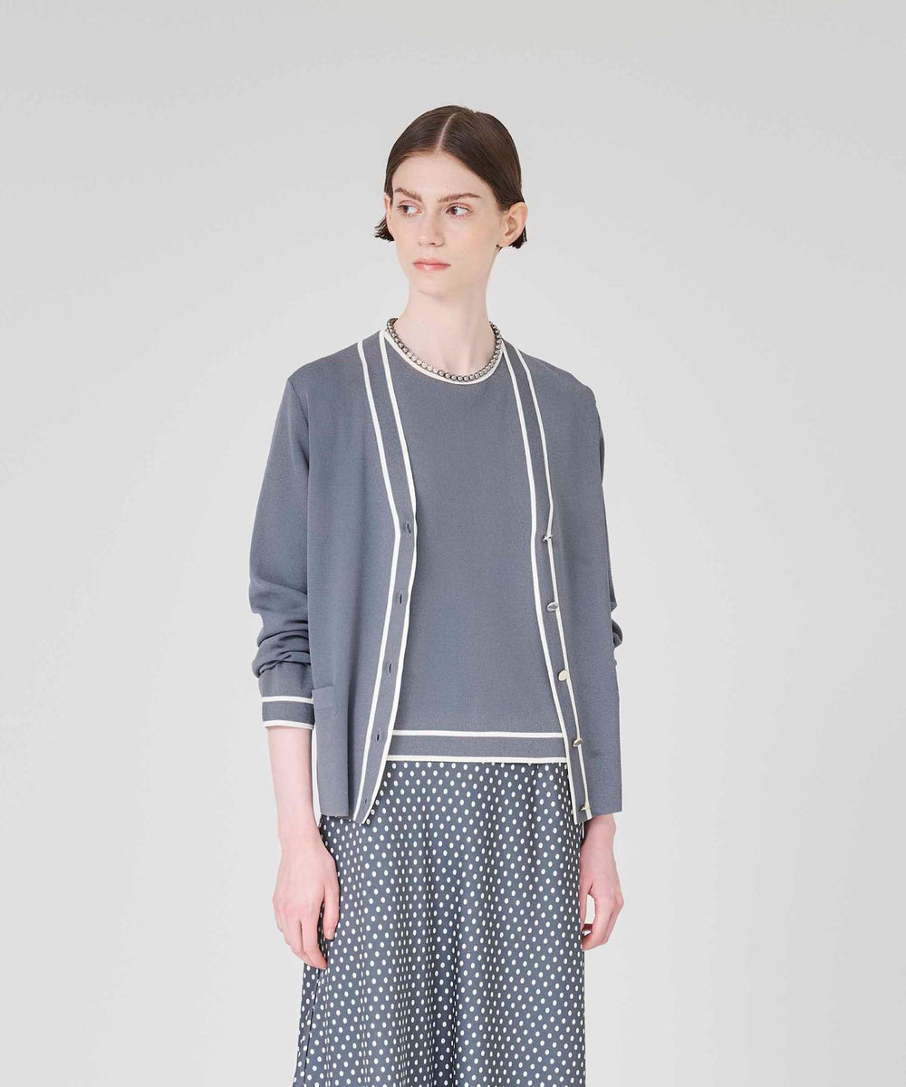 ウォッシャブル】アセテートストレッチ カーディガン(トップス
