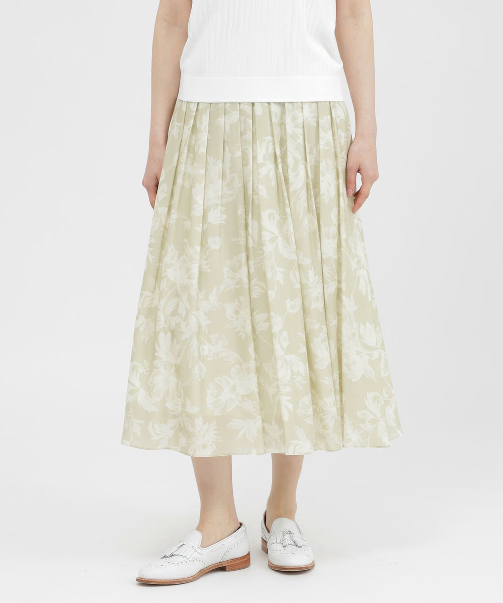 ウォッシャブル/接触冷感】シアーフラワープリント スカート(スカート