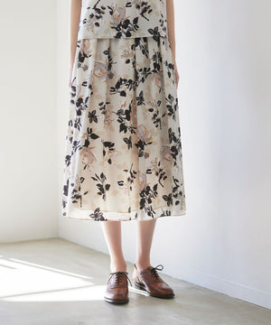 WEB・一部店舗限定】フローラル/ドットプリント スカート(スカート