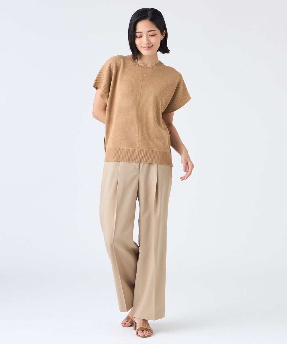 フレームワーク　ウォッシャブルリネン2WAYニットベスト ニットベスト／Vネック／ウォッシャブル／ウールブレンド／COMMUTECH