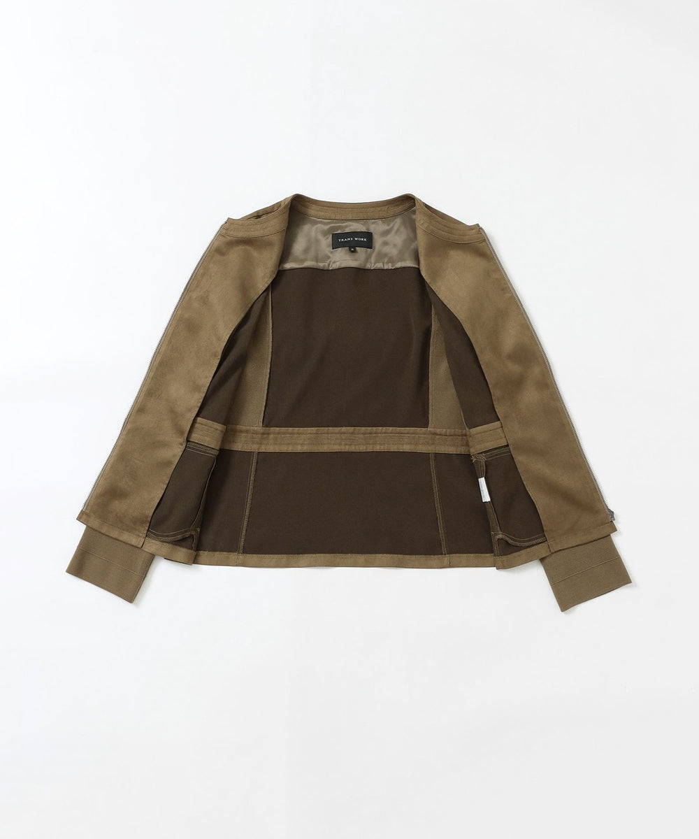 ウォッシャブル】ストレッチスエードジャケット(ジャケット)｜TRANS