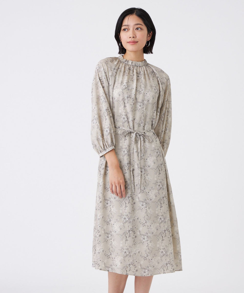 エッチングフラワープリント(ワンピース)｜TRANS WORK(トランスワーク