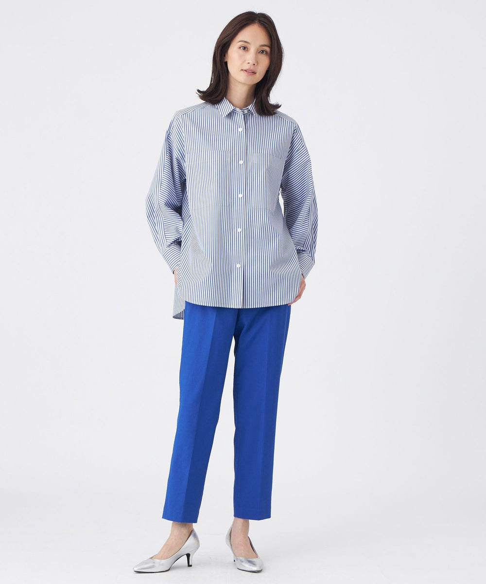 ウォッシャブル】ブルーストライプシャツ(トップス)｜TRANS WORK