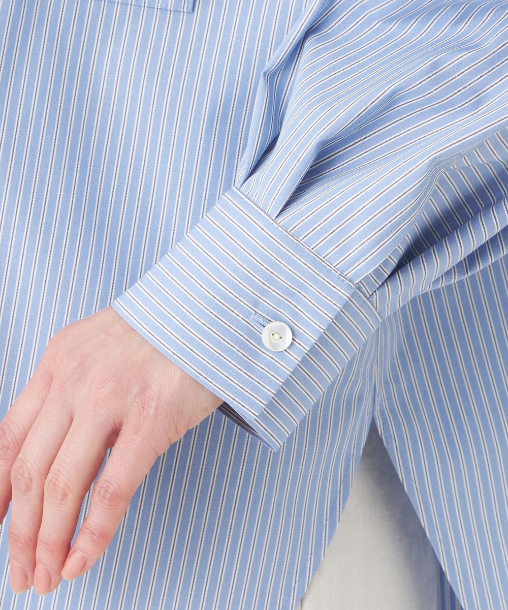 ウォッシャブル】ブルーストライプシャツ(トップス)｜TRANS WORK