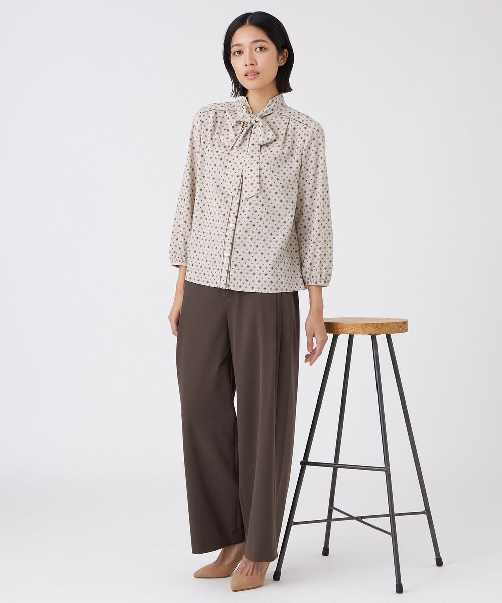 ウォッシャブル】ジオメトリックプリントブラウス(トップス)｜TRANS