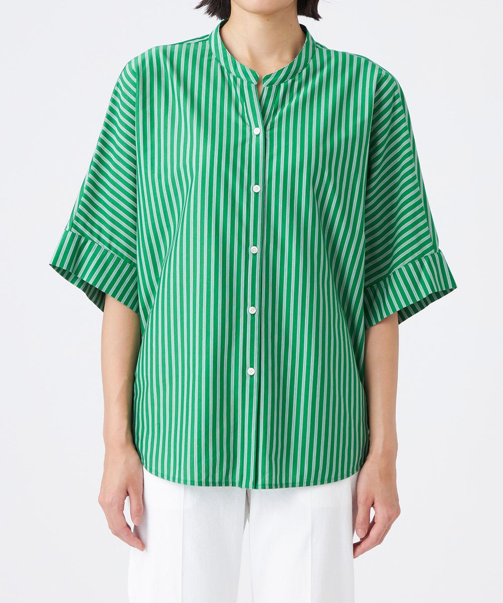 パープル ストライプ コート ドットアンドストライプス裏地付 ロングコート パープル