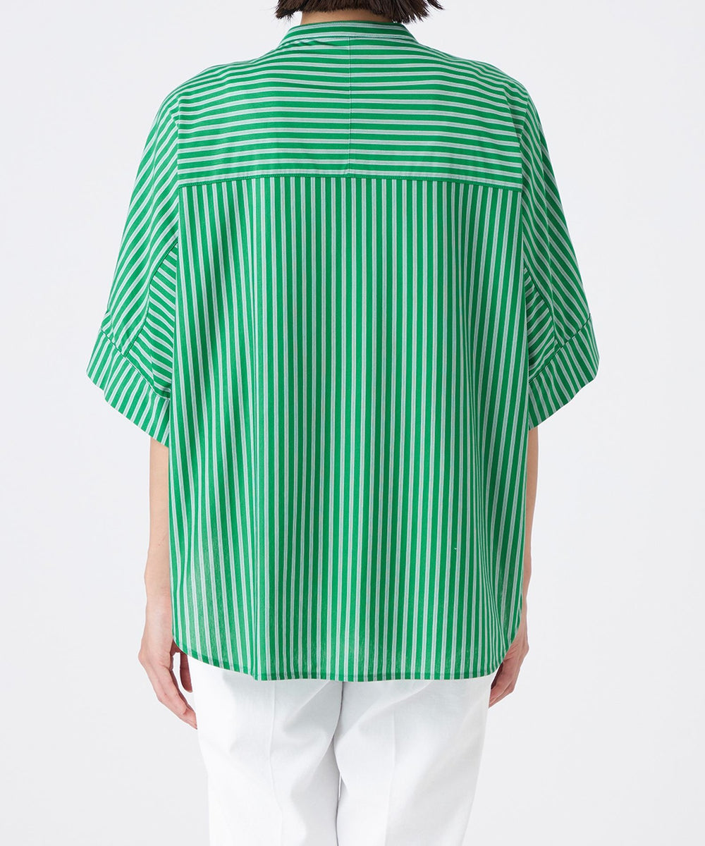 ウォッシャブル】T/Cストライプ天竺シャツ(トップス)｜TRANS WORK