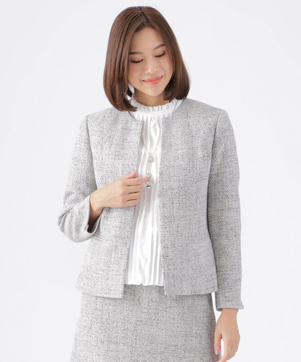 定価7万円　美品　クラレンソン　ファンシーツイード ジャケット　セットアップ L】【美シリーズ】【ウォッシャブル】【セットアップ対応】カラミ