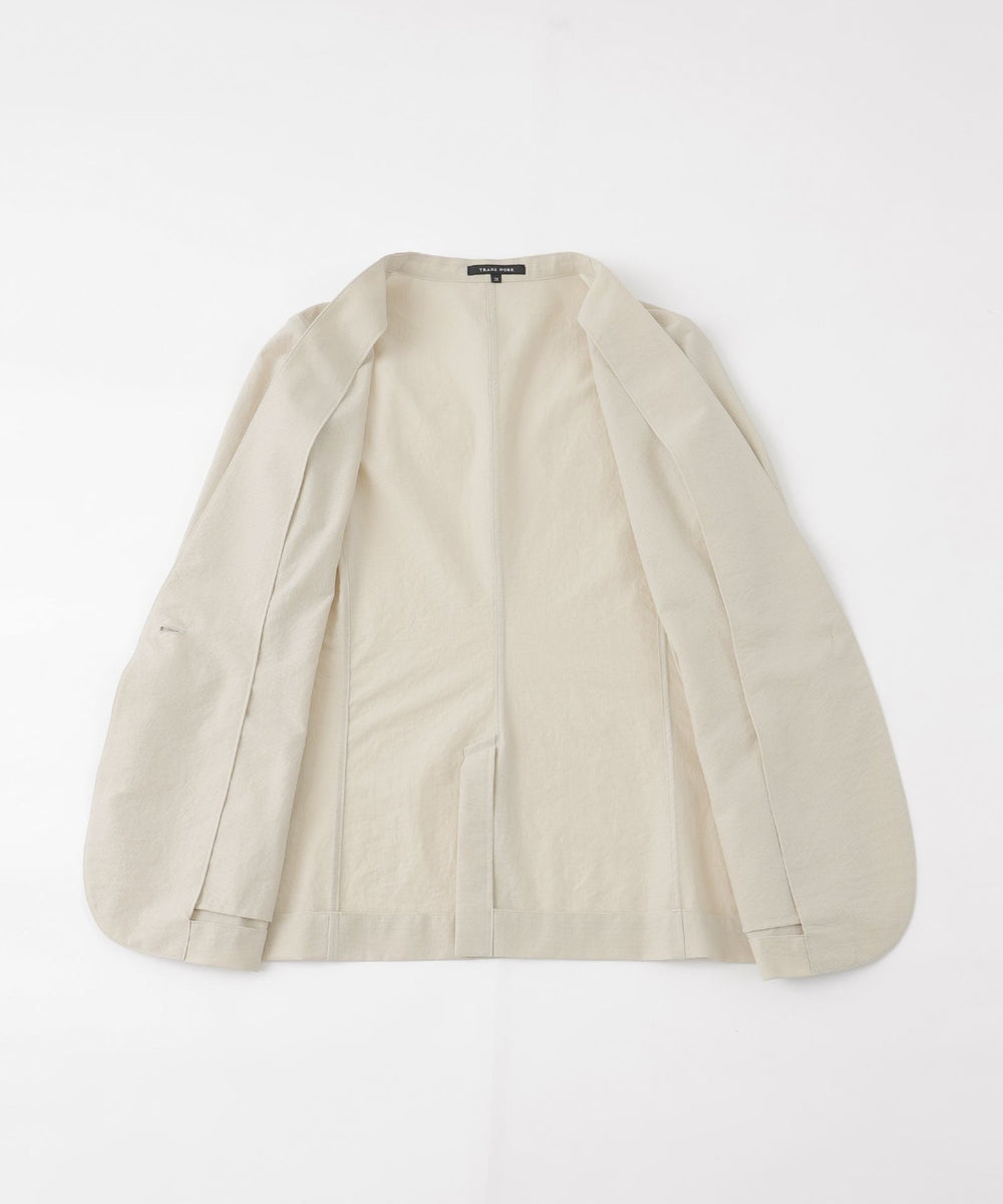 TRANS WORK ノーカラージャケット 46 TRANS WORK ノーカラージャケット 46 TRANS WORK ノーカラージャケット