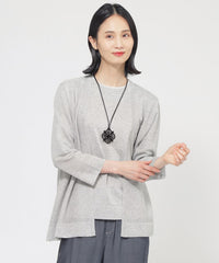 L】【ウォッシャブル】ルレックスシアーVネックカーディガン(トップス