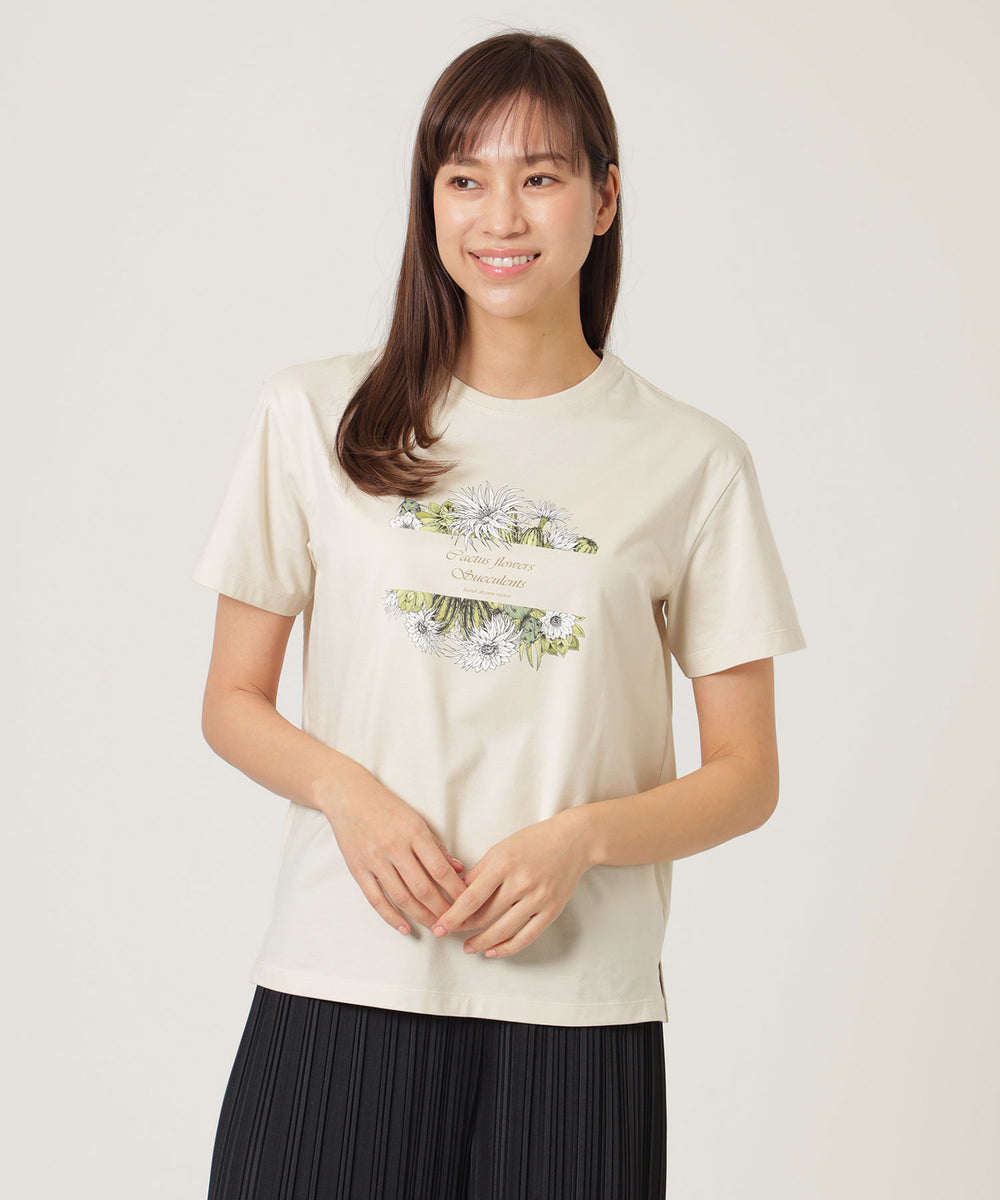 L】【ウォッシャブル】メガハイゲージプリントTシャツ(トップス