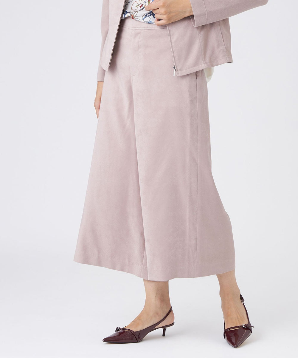 L】【ウォッシャブル】ストレッチスエードパンツ(パンツ)｜TRANS