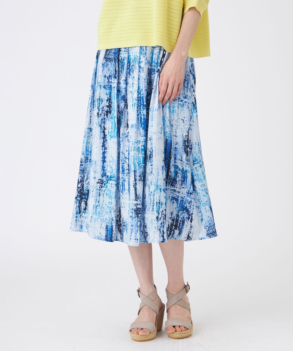 L】【ウォッシャブル】スプラッシュプリントスカート(スカート)｜TRANS WORK(トランスワーク)のファッション通販 - SANYO ONLINE  STORE | 三陽商会