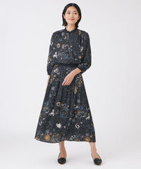 専用です❗️45R45rpmラピスプリントのスカート L】【ウォッシャブル】コスモ柄プリントスカート(スカート