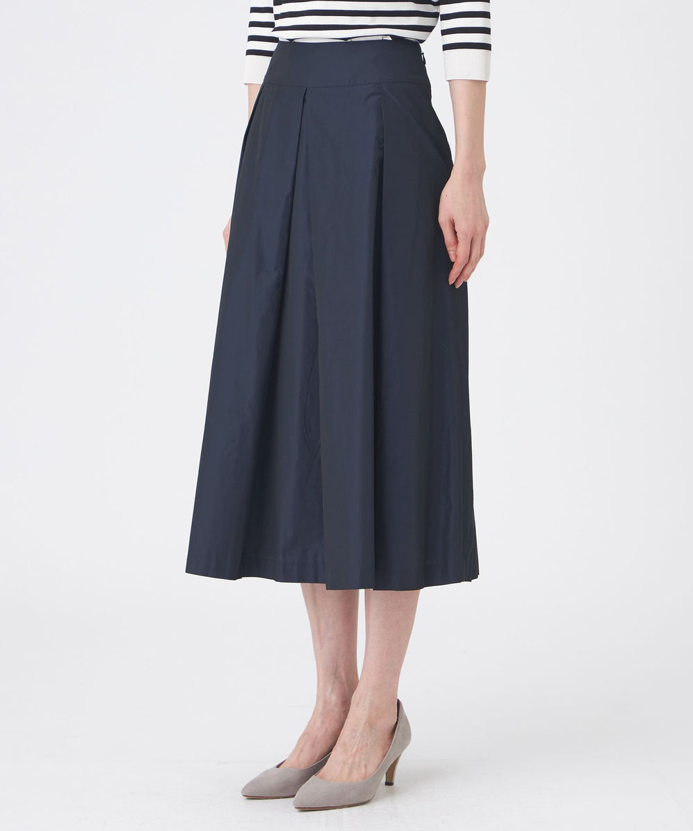 L】【ウォッシャブル】シャンブレーメモリータフタスカート(スカート