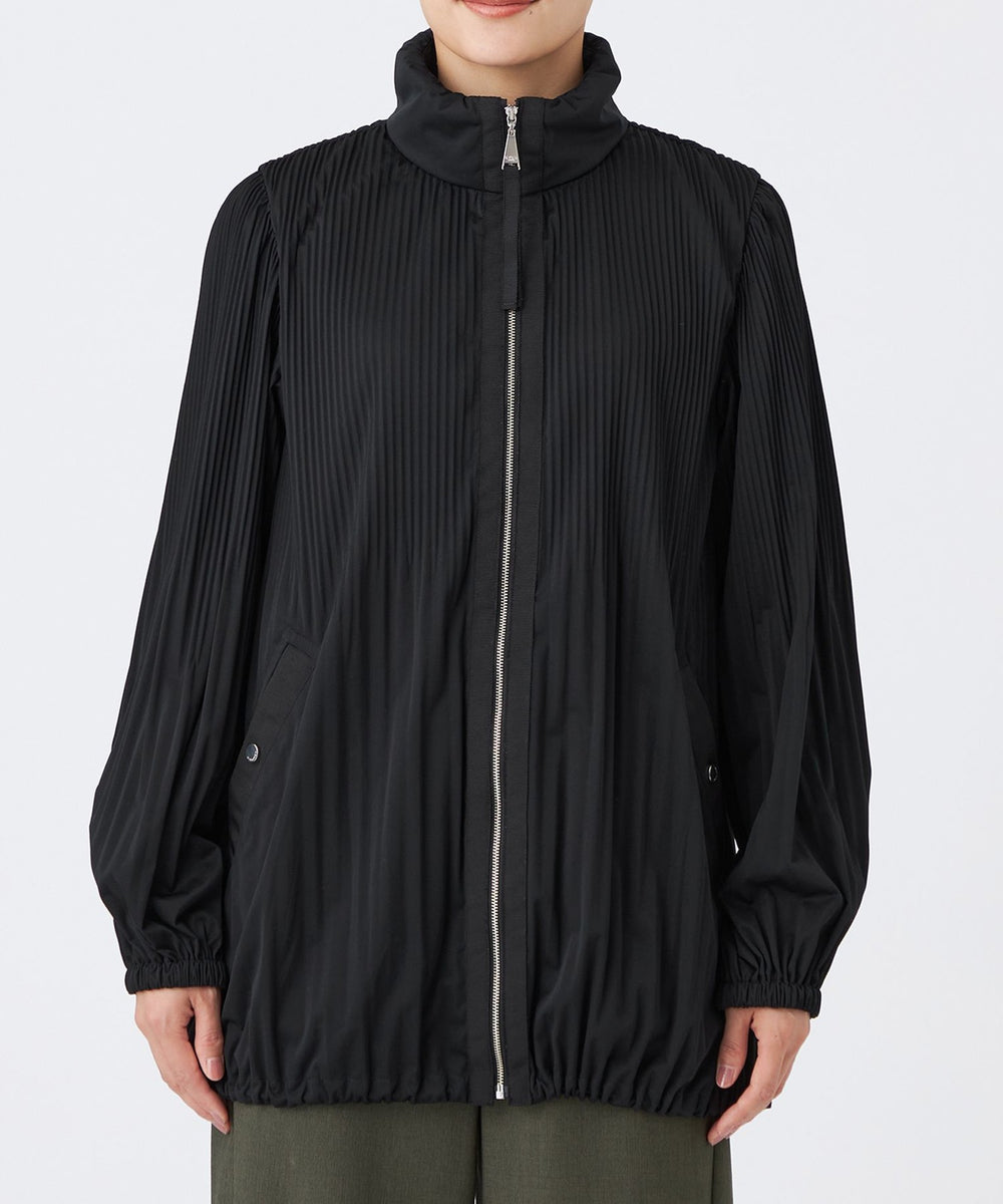 はっ水】【防風】【ウォッシャブル】ジャージープリーツアウター