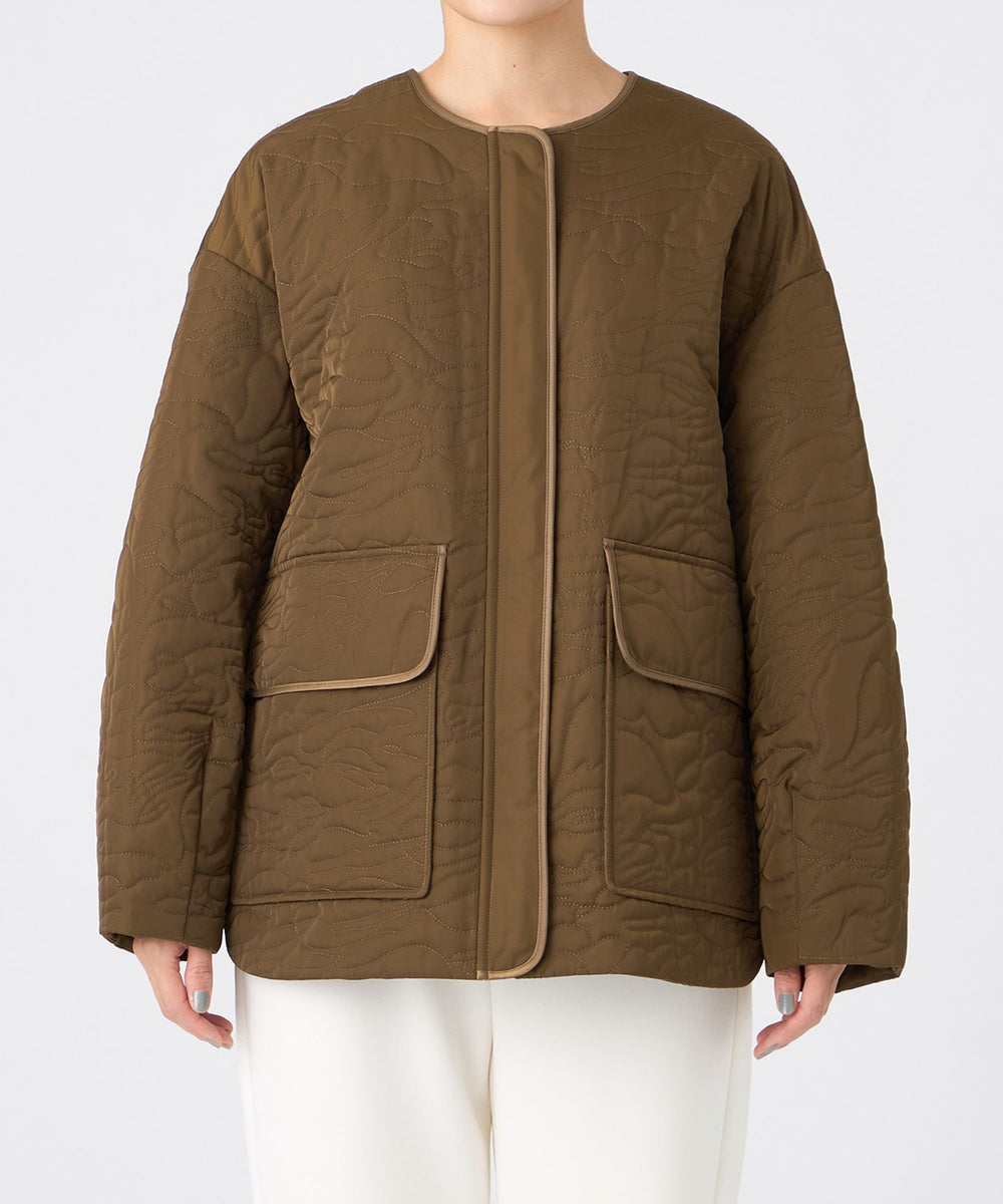 カタログ掲載】【マシンウォッシャブル】アニマルキルトノーカラー