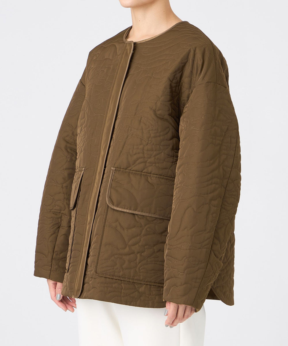 カタログ掲載】【マシンウォッシャブル】アニマルキルトノーカラー