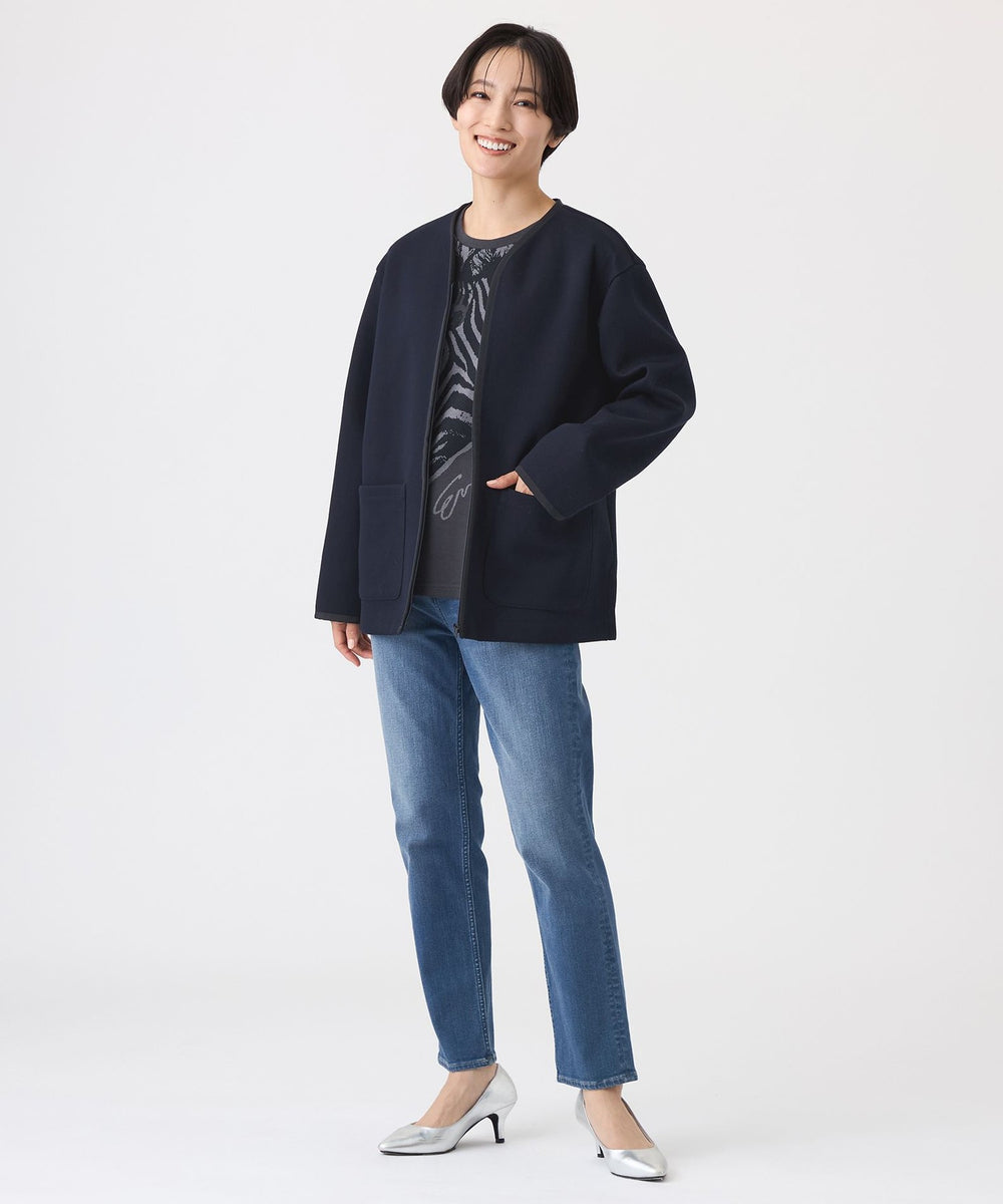 マシンウォッシャブル】ゼブラプリントダンボールニットコーディガン