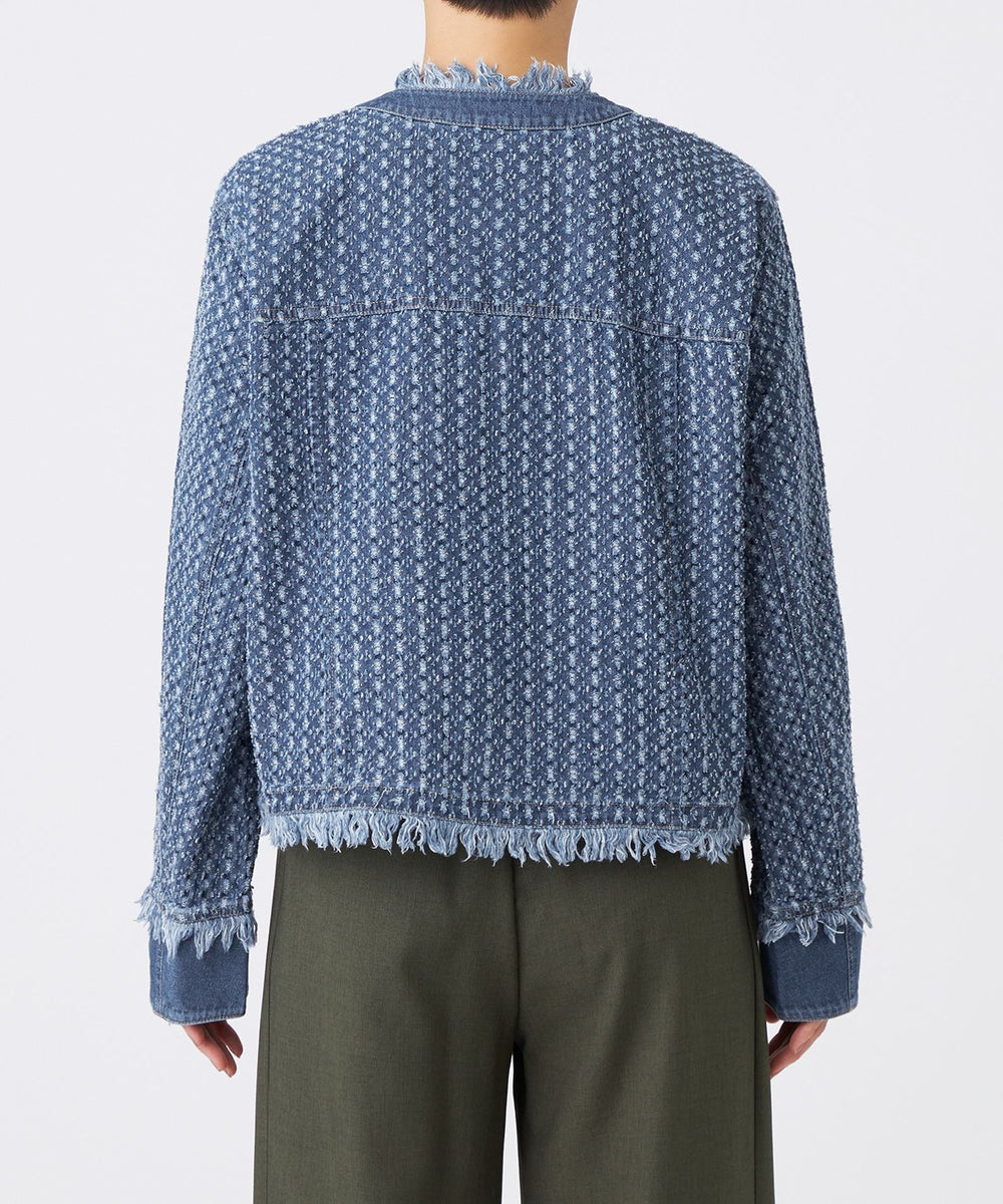 【Mylanka】デニム×エコムートンブルゾン Mylanka】デニム×エコムートンブルゾン