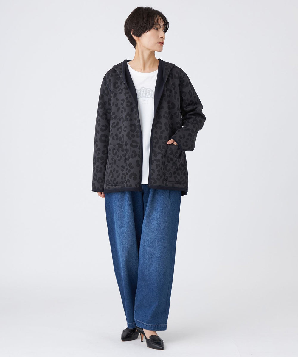 リバーシブル】【ウォッシャブル】レオパードダンボールフーデット