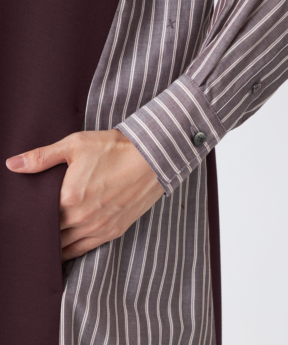 ワンピース ; ) カタログ掲載品】【ウォッシャブル】ストライプジャカードコンビ