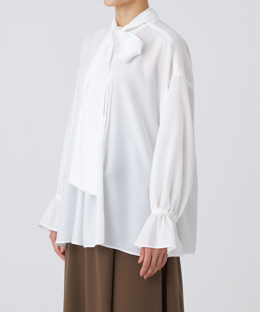 マシンウォッシャブル】スパンローンボウタイブラウス(トップス)｜EVEX