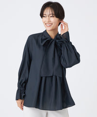 18900円新品♡ボウタイブラウススコットクラブ購入フェンネル♡手洗いOK♡ 新品♡ボウタイブラウススコットクラブ購入フェンネル♡手洗いOK♡