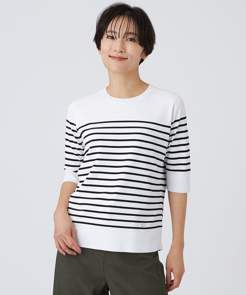 ウォッシャブル】レーヨンストレッチニットプルオーバー(トップス