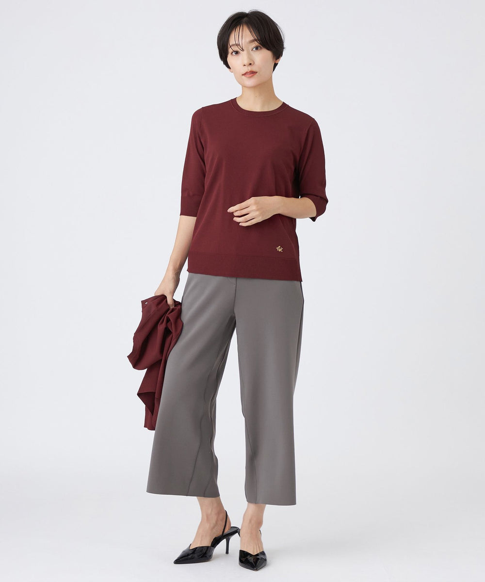 ウォッシャブル】レーヨンストレッチニットプルオーバー