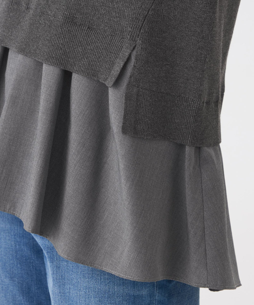 ENFOLD トップス ニット プルオーバー シャツ グレー ENFOLD