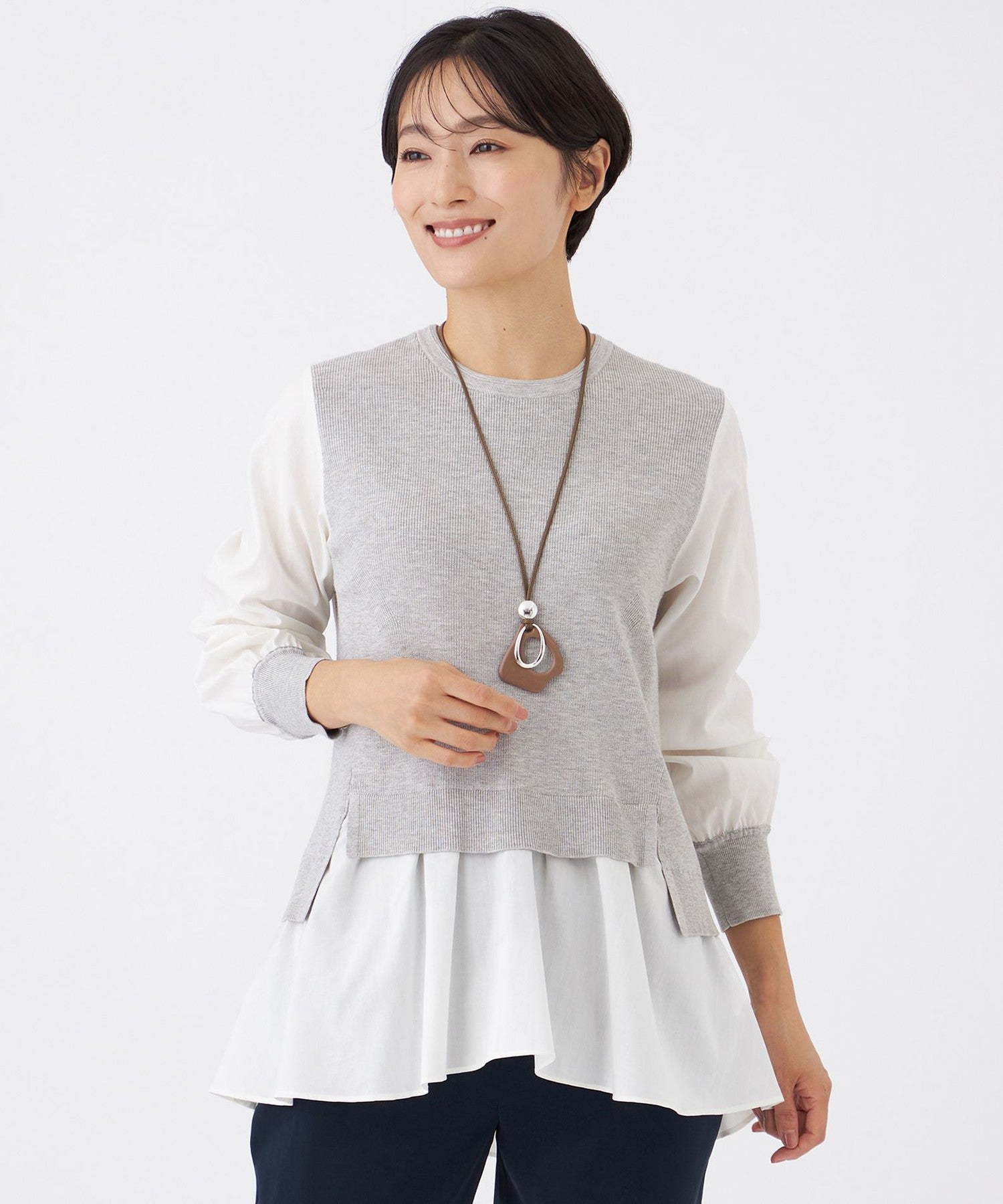 2213-U5N1064307__,07,モデル身長163cm 着用サイズ：40