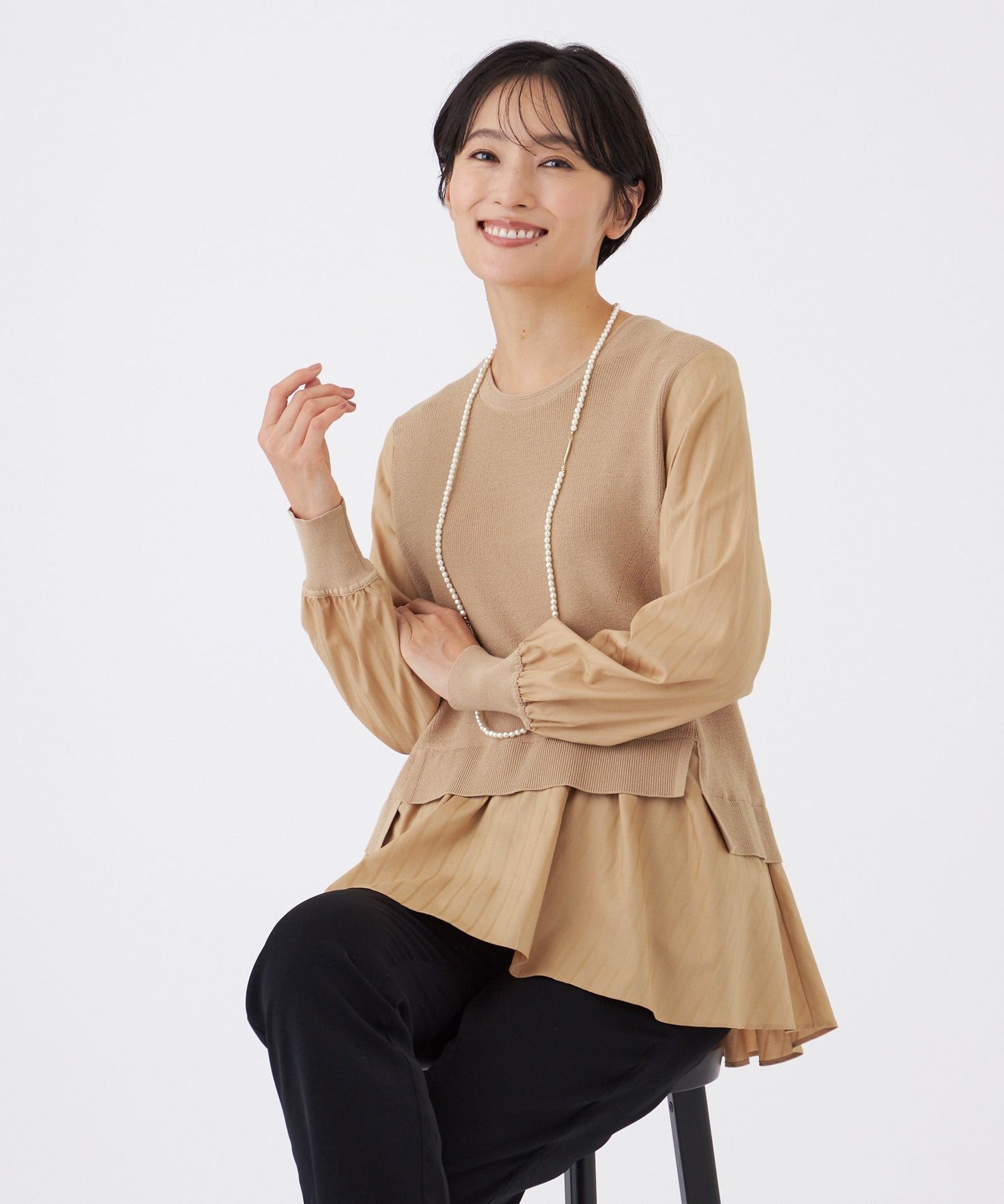 2213-U5N1064340__,40,モデル身長163cm 着用サイズ：40