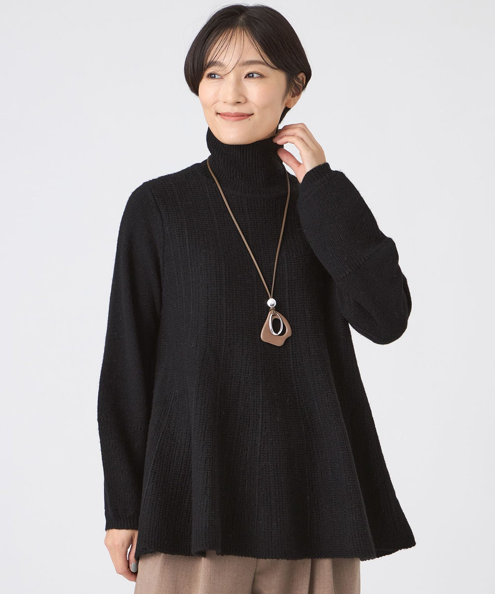 theory luxe 25SS Chiaro Sally ペプラムニット　黒 カタログ掲載】【ウォッシャブル】ブライトミックスペプラムニットプル