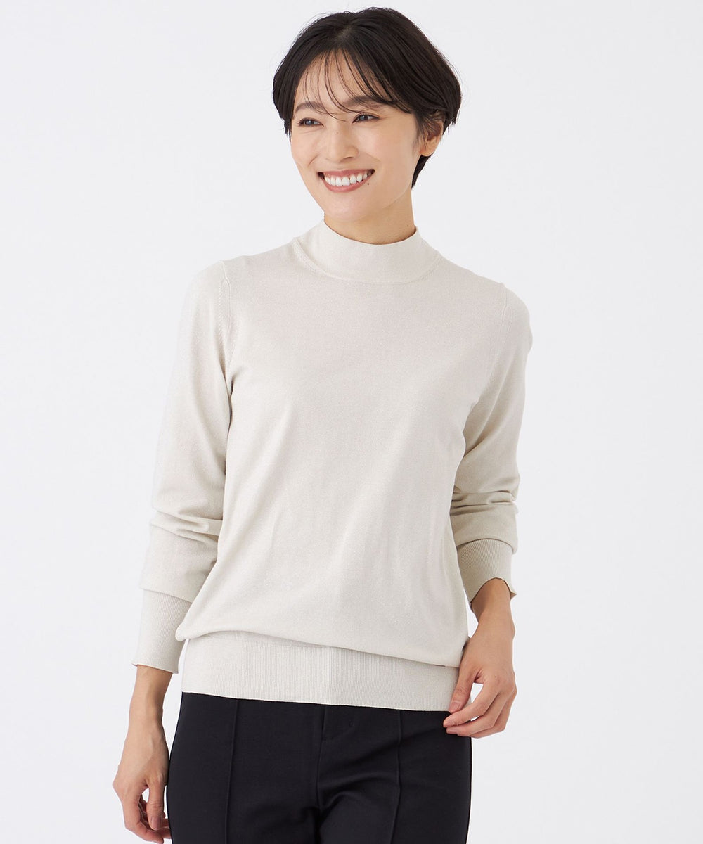 カタログ掲載】【ウォッシャブル】ラメハイゲージニットハイネックプル