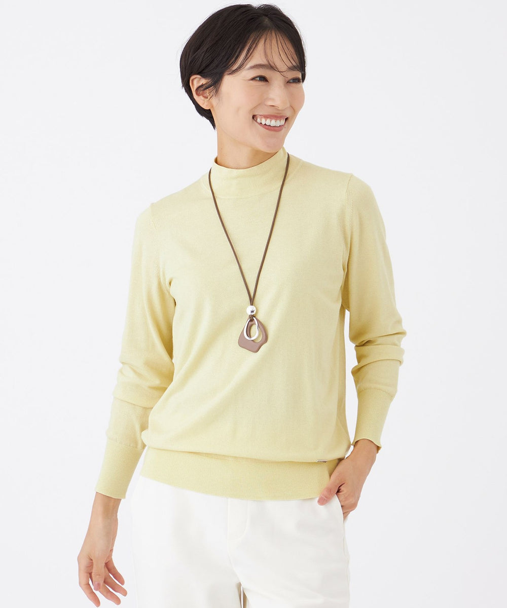 カタログ掲載】【ウォッシャブル】ラメハイゲージニットハイネックプル