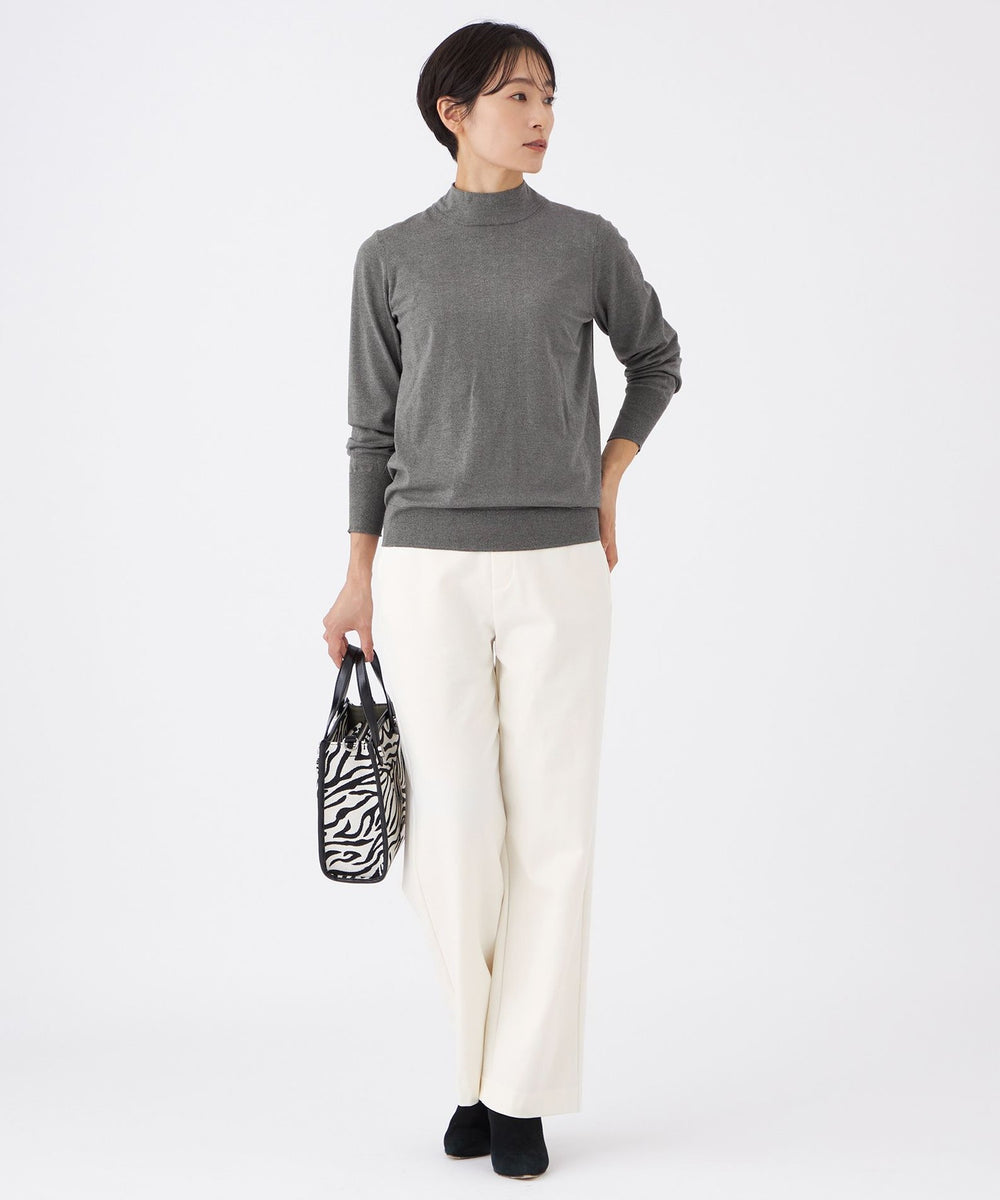 カタログ掲載】【ウォッシャブル】ラメハイゲージニットハイネックプル