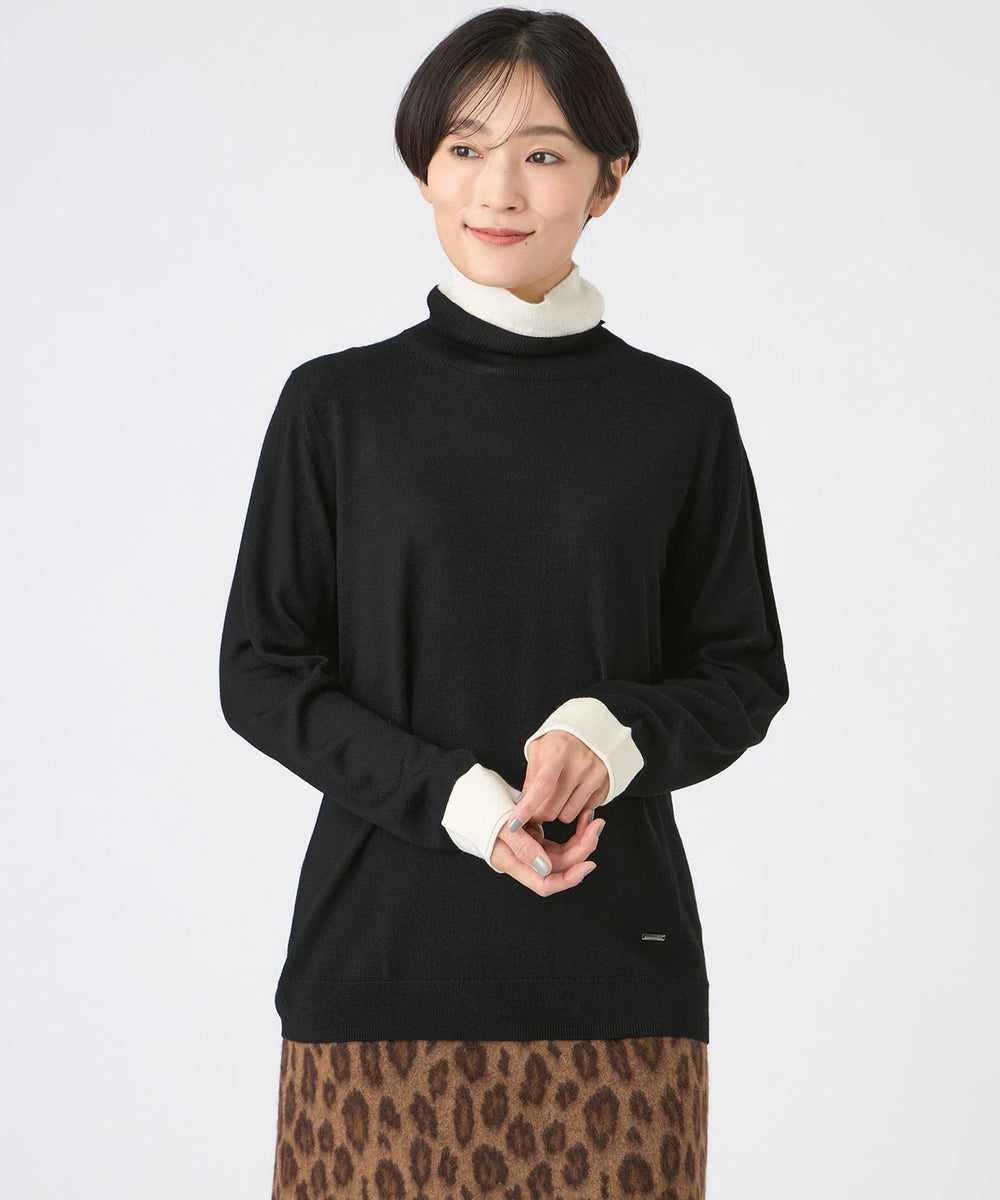 カタログ掲載】【ウォッシャブル】ダブルタートルネックニットプル