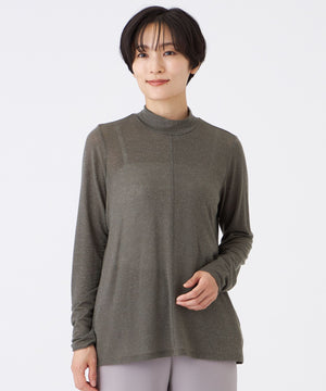 ワイズ Y's ハイネックカットソー ウォッシャブル】シアーラメジャージーハイネックカットソー(トップス