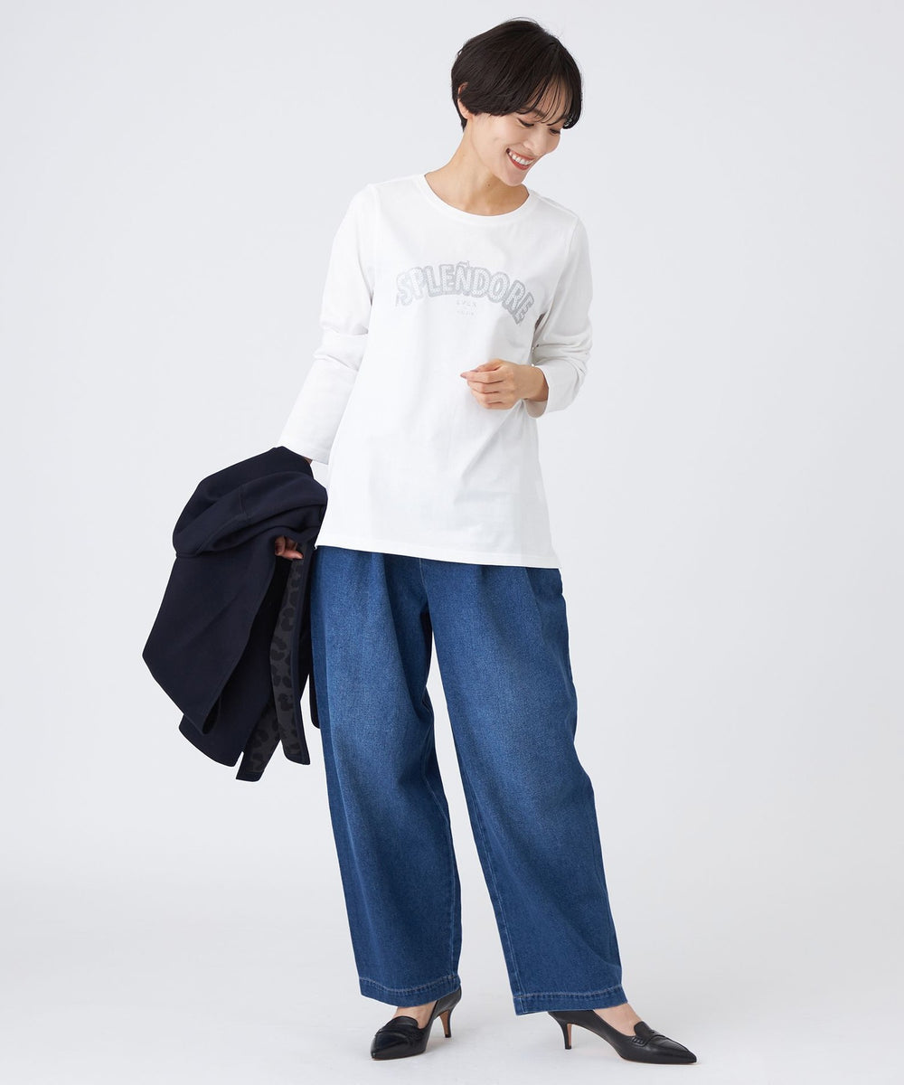 カタログ掲載品】【ウォッシャブル】スパンコールロゴプルオーバー