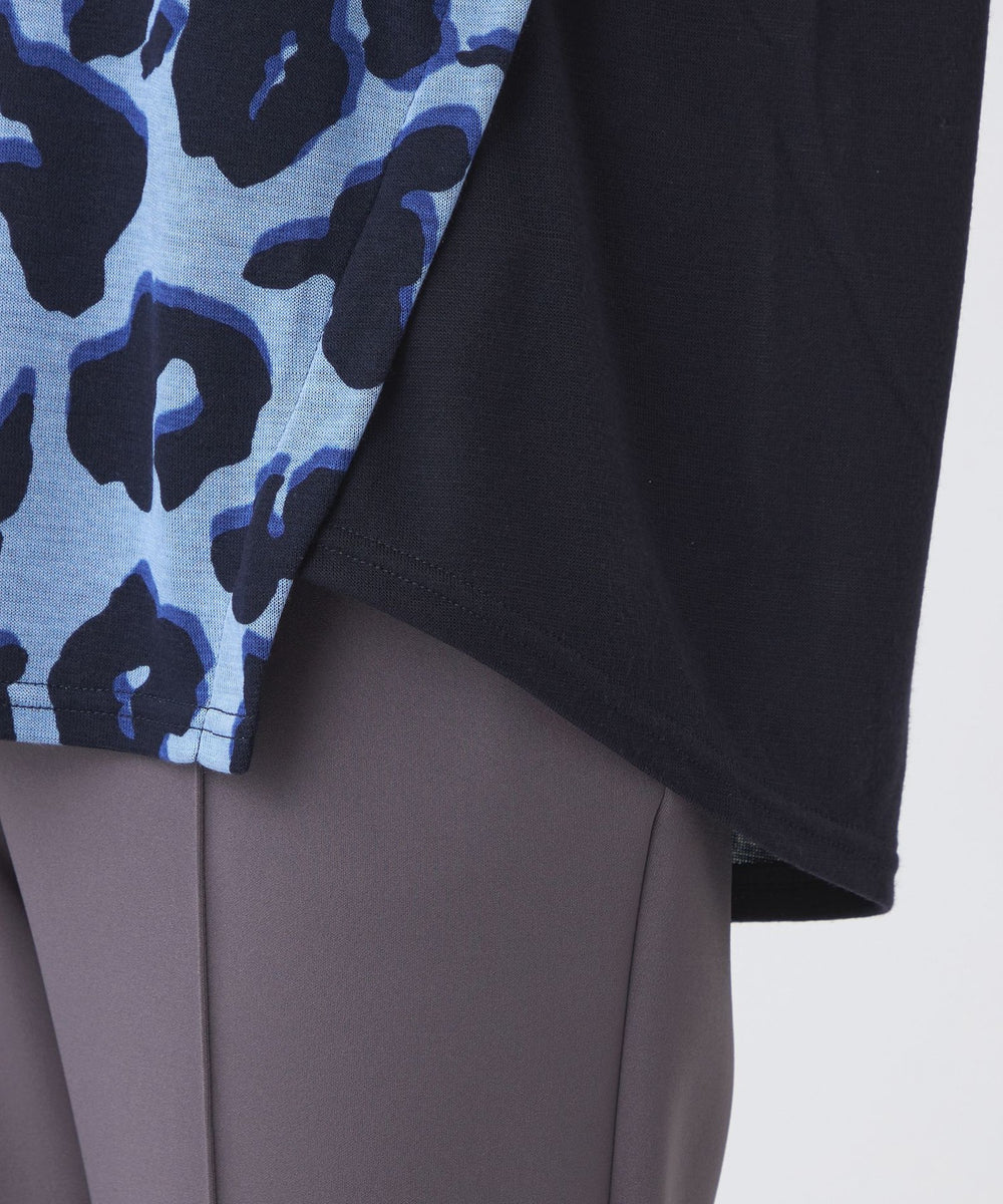 ウォッシャブル】ジオメトリックパンサーカットソー(トップス