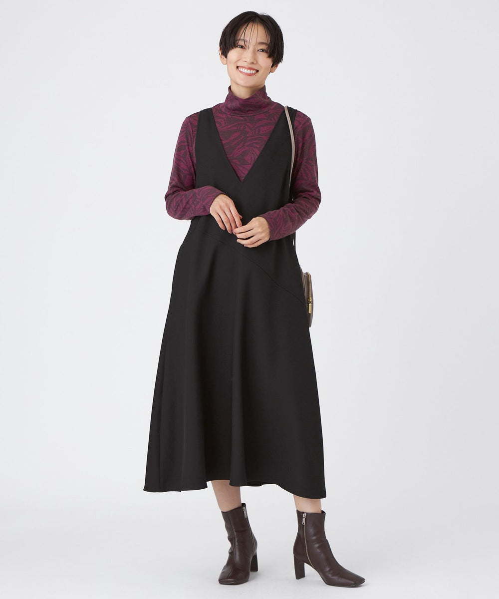 ウォッシャブル】タイガープリントハイネックカットソー(トップス