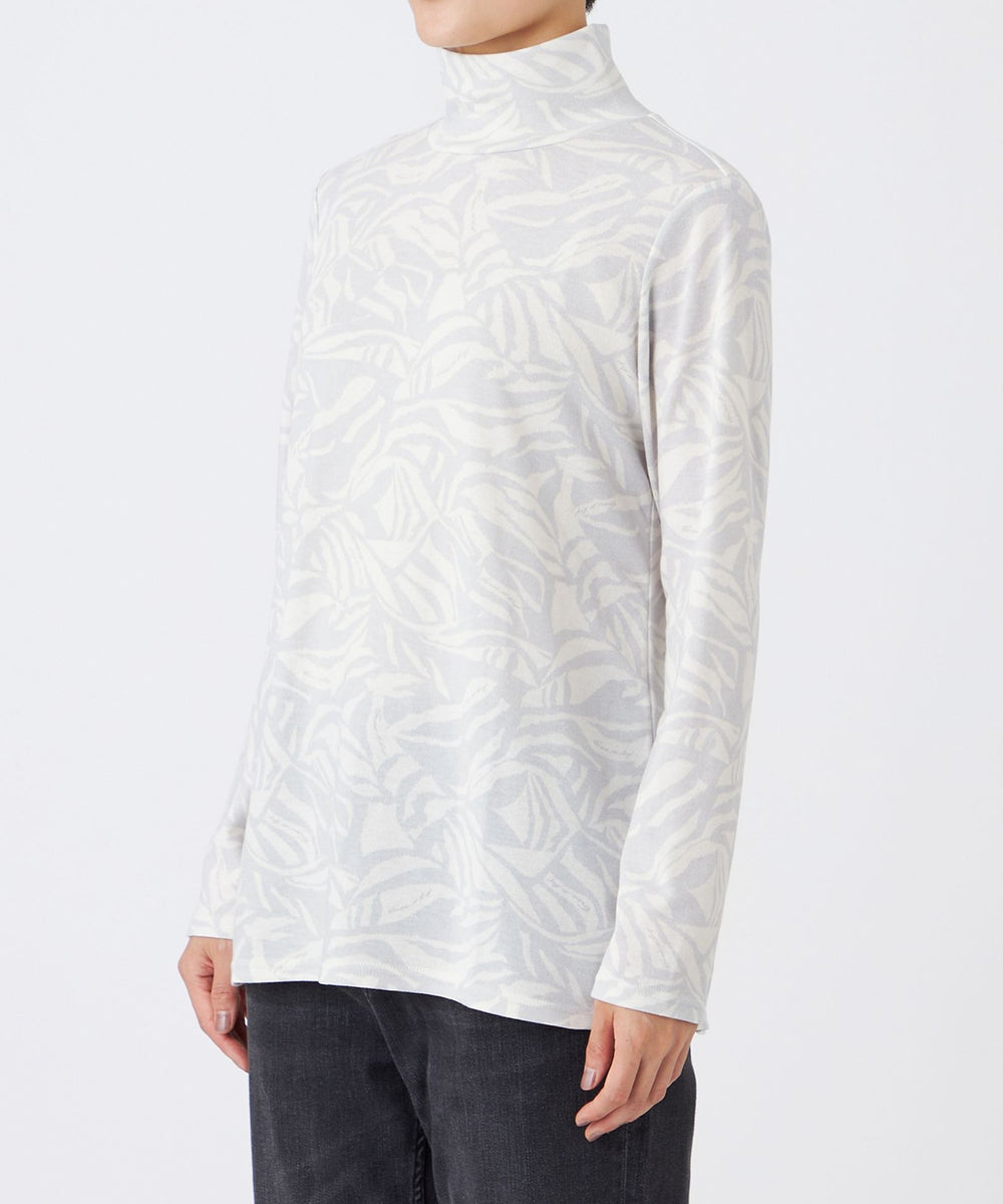 ウォッシャブル】タイガープリントハイネックカットソー(トップス