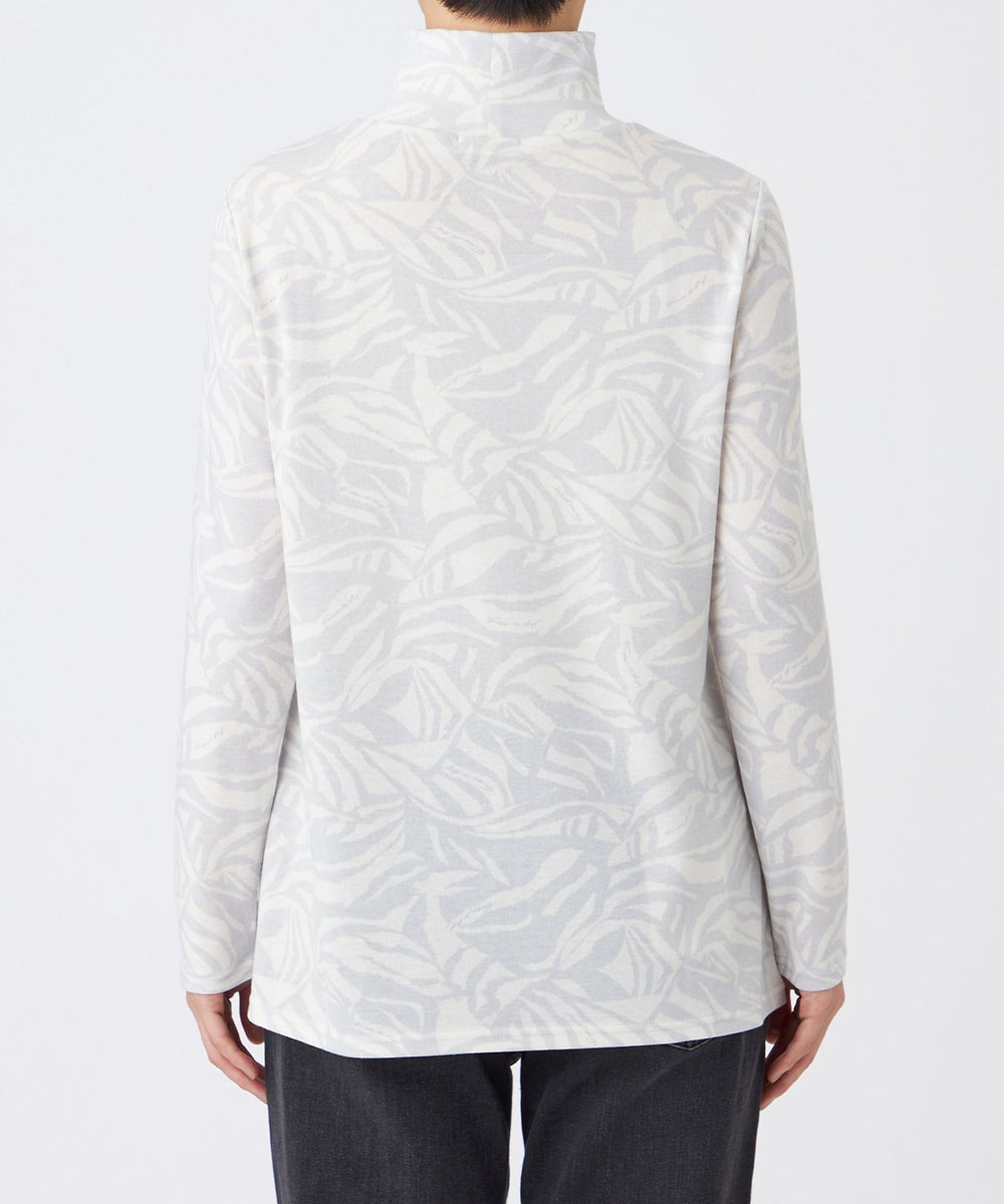 ウォッシャブル】タイガープリントハイネックカットソー(トップス