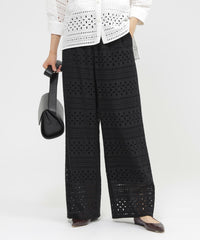 カタログ掲載品】【ウォッシャブル】タイルエンブロイダリーパンツ