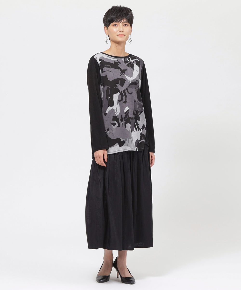 美品◎Rickowens シャーリングスカート アンゴラ ロング イタリア製 美品◎Rickowens シャーリングスカート アンゴラ ロング イタリア製