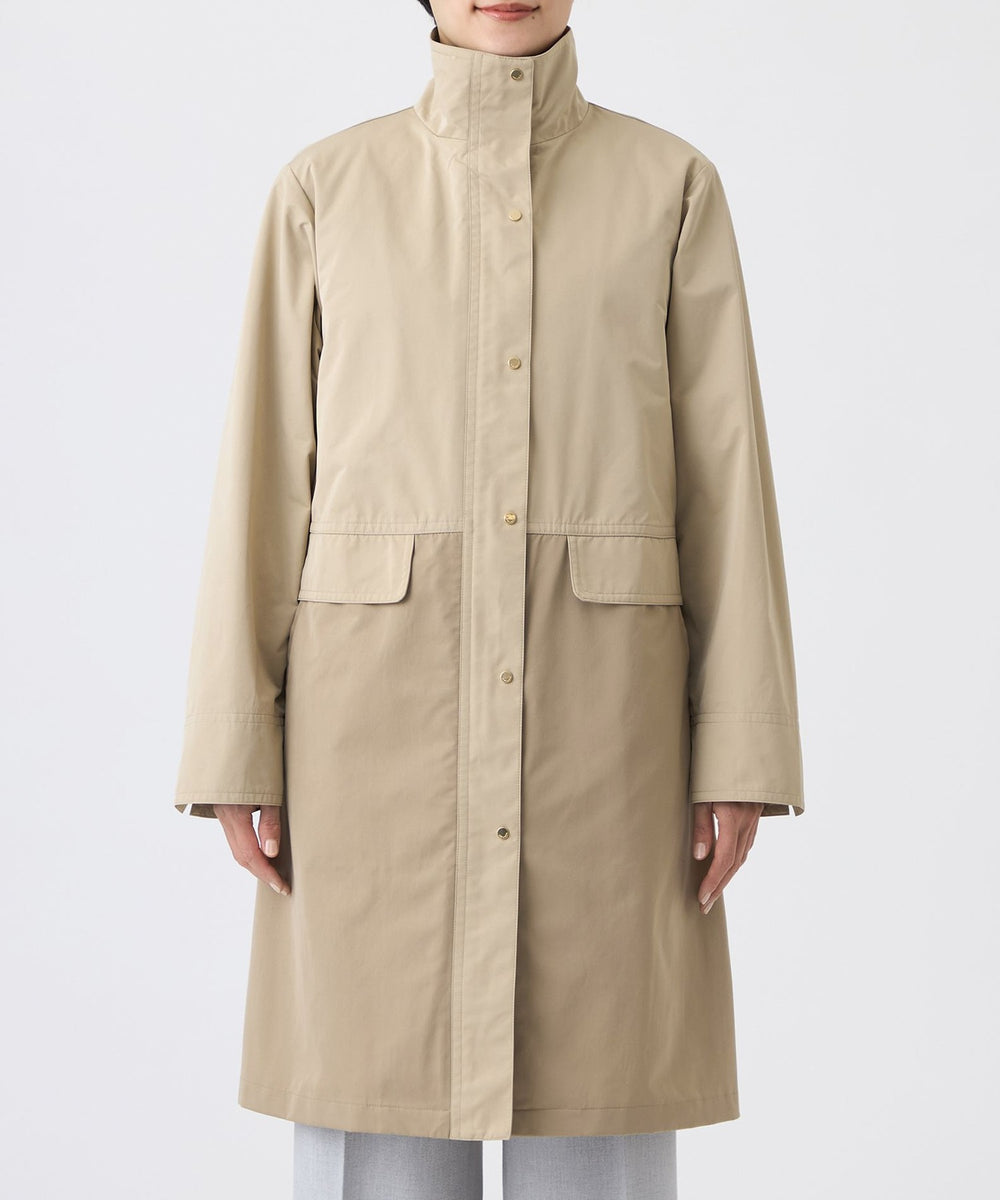 L】【はっ水・ウォッシャブル】ダウンライナーウイングカラーコート