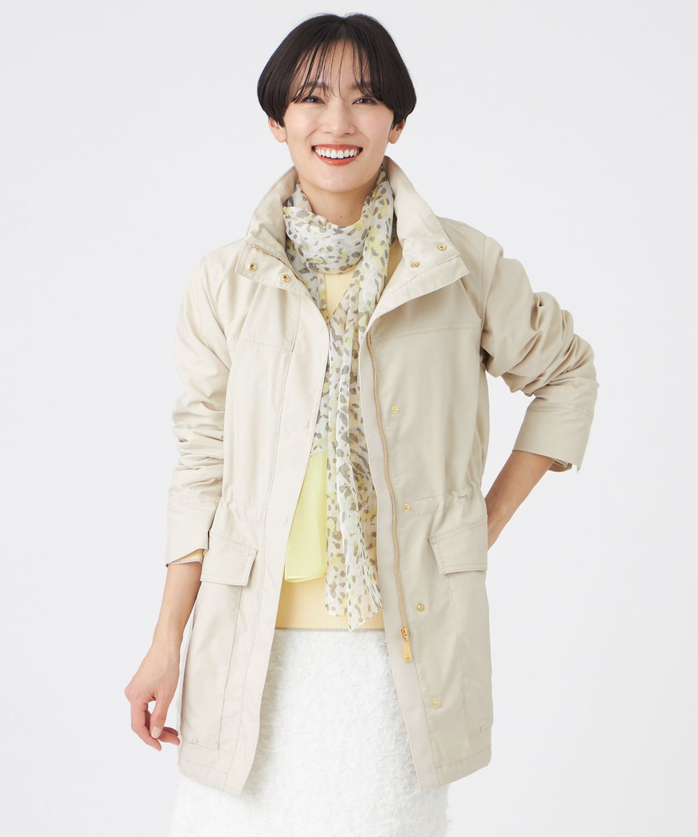 L】【花粉対策・はっ水・ウォッシャブル】ポランタフタミドルコート